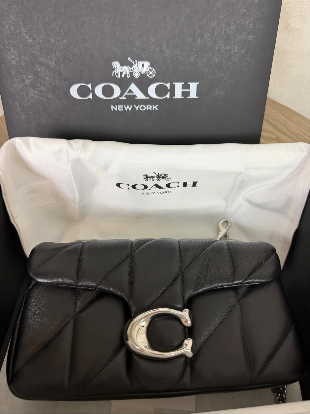 Coach black quilted